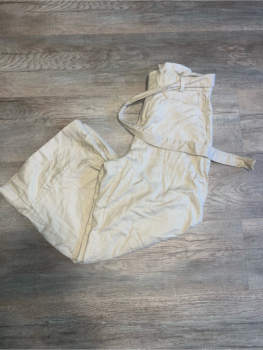 Women’s Lightweight Cream Linen and Cotton Pants